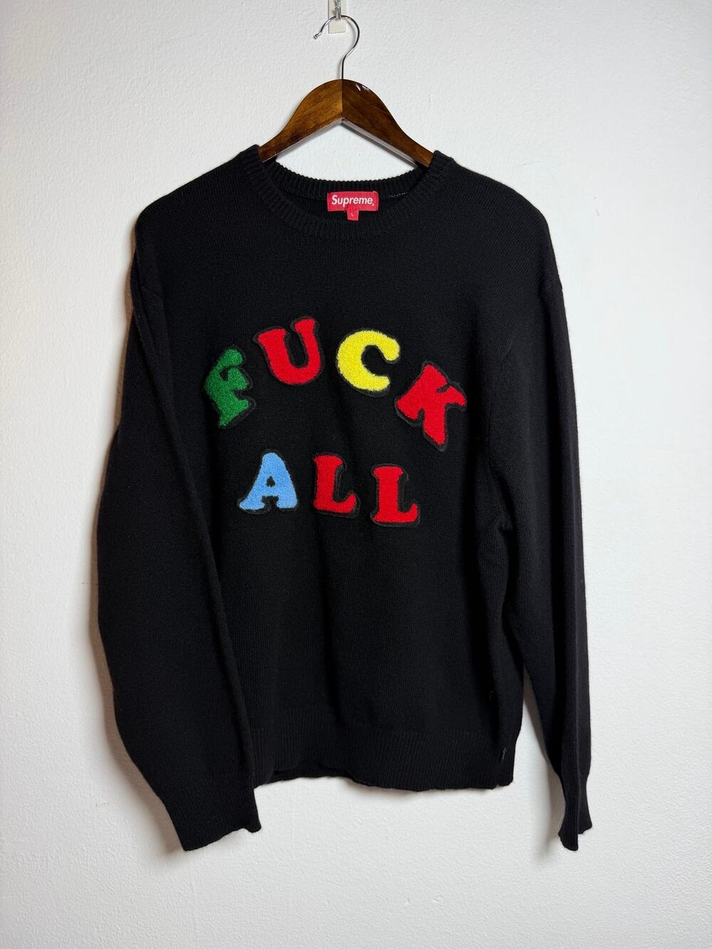 Supreme x Jamie Reid F**k All Sweater Black size large